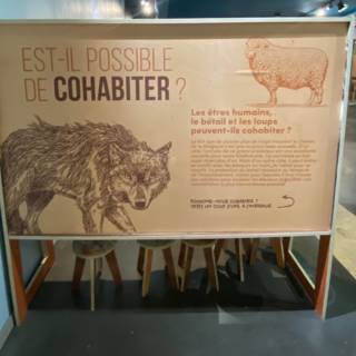 Panneau explicatif sur la cohabitation avec les loups