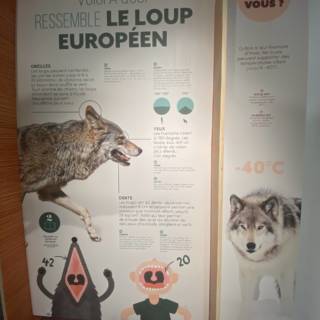 Panneau d'explication sur le loup européen
